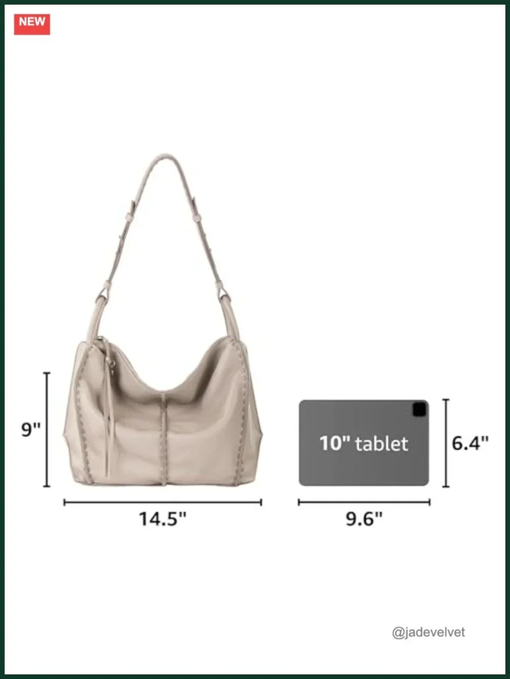 Premium Large Leather Hobo Purse with Zipper Pocket - Spacious Handbag for